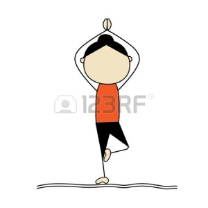 Vector - Woman practicing yoga, tree pose