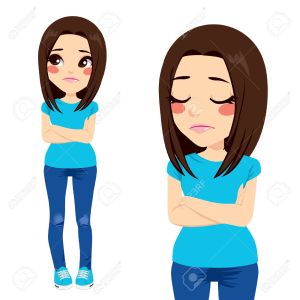 28453054-Sad-teenager-girl-with-crossed-arms-and-lonely-expression-Stock-Vector